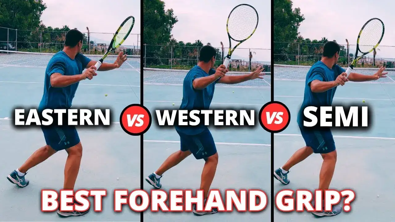 Por&oacute;wnanie chwyt&oacute;w forhendowych tenis eastern semi-western western