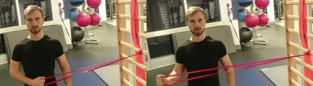 ćwiczenia z gumami oporowymi na stożek rotator&oacute;w
