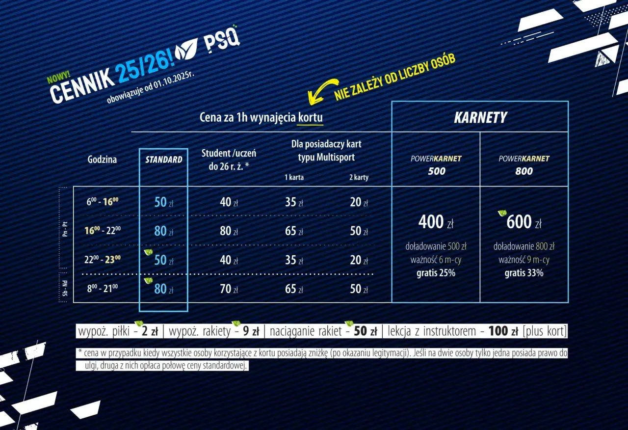 cennik squash białystok